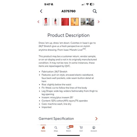 Isaac Mizrahi 18W Khaki Stretch Culotte Pants Elastic Waist Button Hem A375760 - Picture 16 of 16